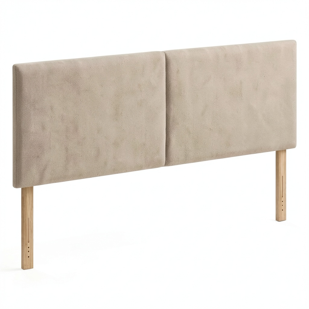 Lit, en tissu, coloris beige, pour la chambre