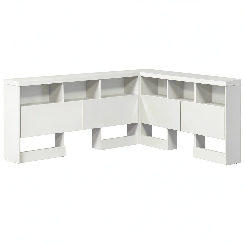 Lit, avec rangement, coloris blanc, pour la chambre
