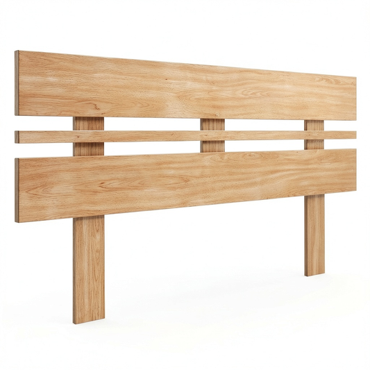 Lit, en panneaux de bois, coloris naturel, pour la chambre